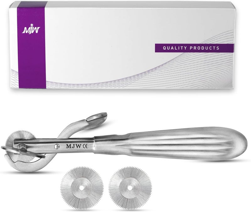 MJW Finger Ring Cutter with 2 Replacement Blades - Stainless Steel Emergency Jewelry Cutting Tool Ideal First Aid instrument, EMT Ring Remover Tool with Finger Protection - Image 1